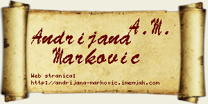 Andrijana Marković vizit kartica